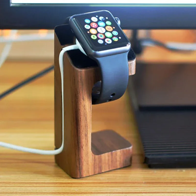 Smartwatch Watch Accessories - حامل شاحن ساعة أبل الخشبي، حامل