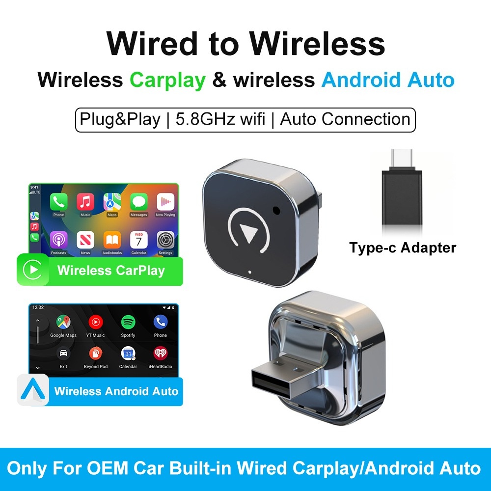 Smartwatch Universal - محول FLIXIVI 2026 اللاسلكي لـ CarPlay،