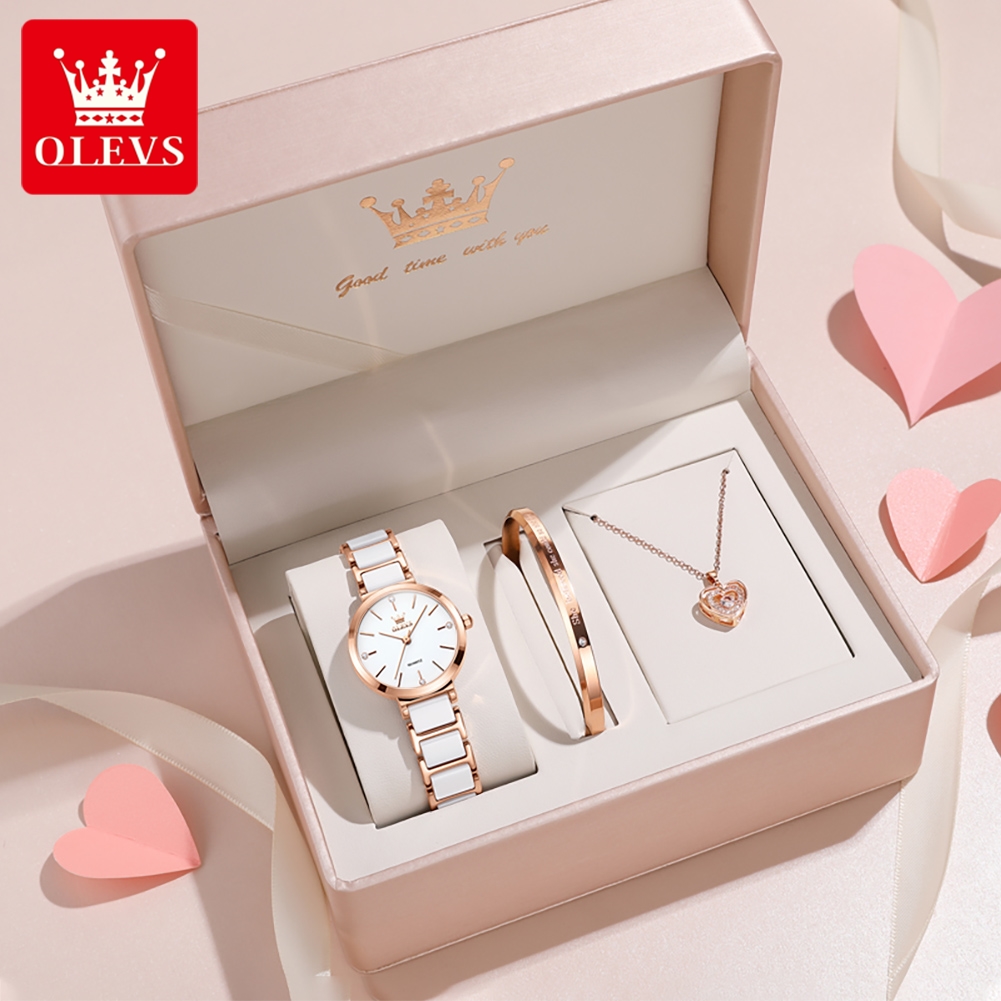 Accessories With Watch - OLEVS ساعة نسائية 5877 ساعة كوارتز