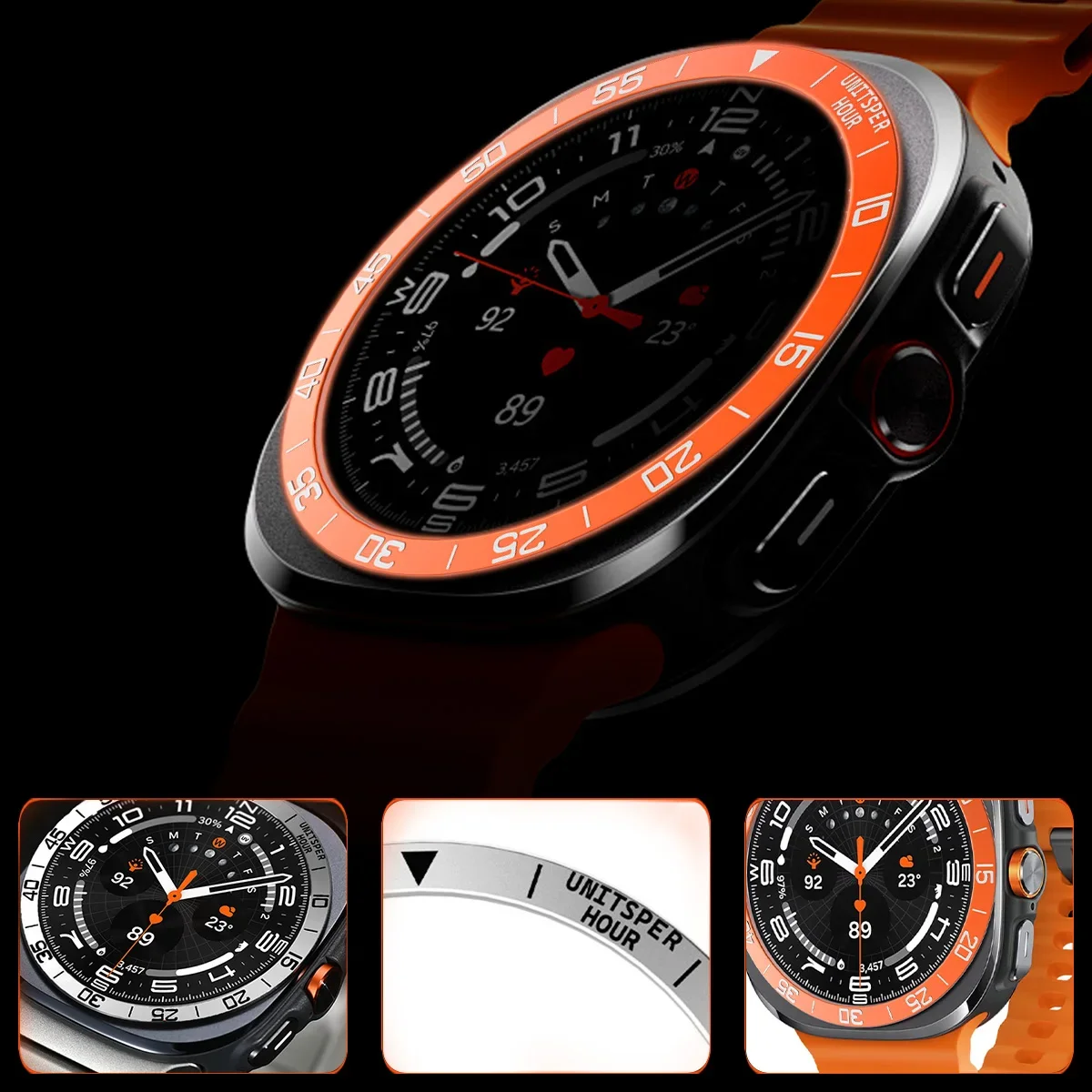 غطاء معدني الحافة الدائري لساع - مراجعة Samsung Smartwatch Ultra Accessories وسعره