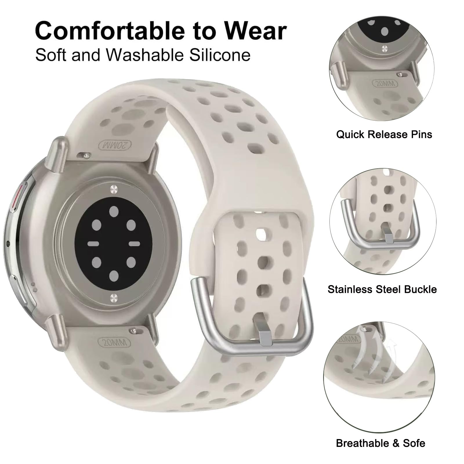 20 مللي متر حزام ل Amazfit نشط - مراجعة Huawei Smartwatch Accessories وسعره
